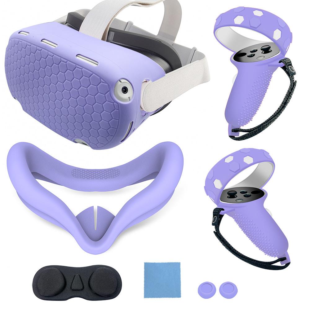 For Oculus Quest 2 Accessories, VR Silicone Face Cover, VR Shell Cover, Touch Controller Grip Cover, Protective Lens Cover, Disposable Eye Cover фіолетовий
For Oculus Quest 2 Accessories, VR Silicone Face Cover, VR Shell Cover, Touch Controller Grip Cover, Protective Lens Cover, Disposable Eye Cover фіолетовий