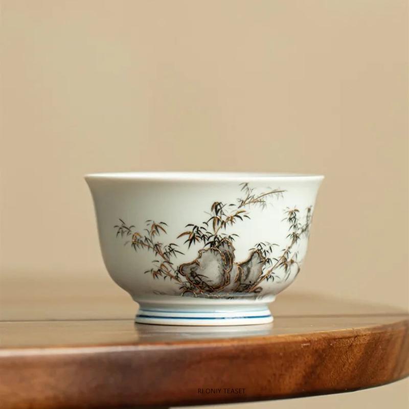 1 Pc Chinese Blue and White Ceramic Tea Cup Handmade Landscape Bamboo Leaf Teacup Porcelain Tea Bowl Teaware Master Cup 130ml 8.3x5.2cm 140ml
1 Pc Chinese Blue and White Ceramic Tea Cup Handmade Landscape Bamboo Leaf Teacup Porcelain Tea Bowl Teaware Master Cup 130ml 8.3x5.2cm 140ml