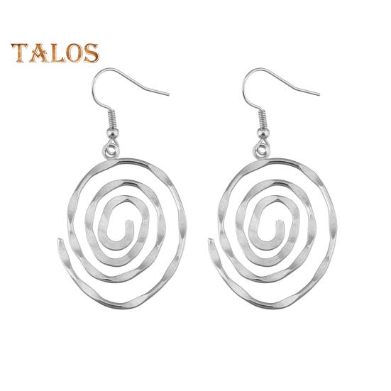 1 пара женских серег-крючков, полые вихревые формы, гладкие полированные украшения для ушей, ювелирные изделия, серьги для отпуска, висячие серьги для вечеринок, висячие серьги на работу серебряный