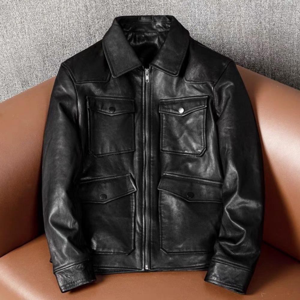 Casual First Layer Sheepskin Jacket Genuine Leather Leather Jacket Slim Leather Jacket Autumn and Winter Coat
Casual First Layer Sheepskin Jacket Genuine Leather Leather Jacket Slim Leather Jacket Autumn and Winter Coat