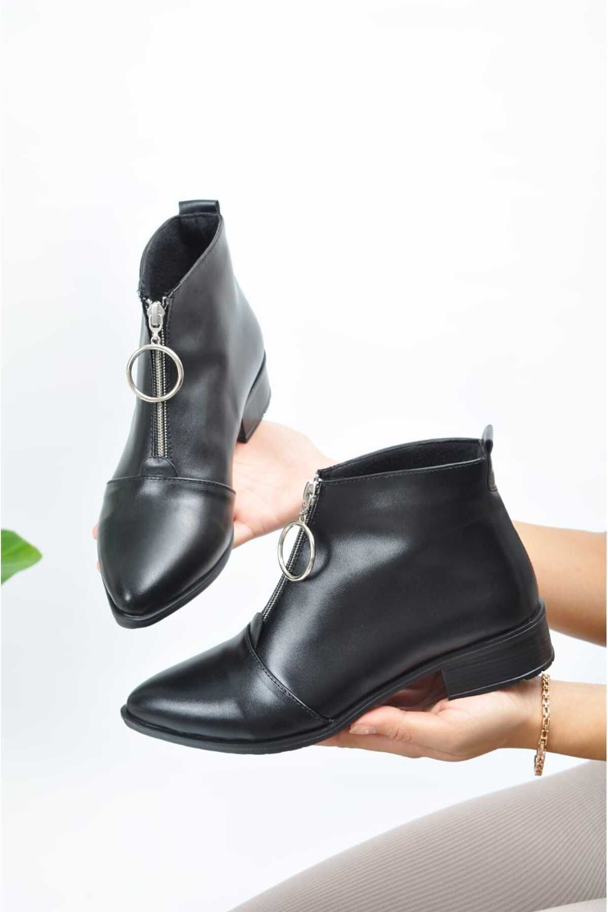 Women Modern Stylish Fashion Front Zipper Black Leather Boots New Season Trend Stylish 36
Women Modern Stylish Fashion Front Zipper Black Leather Boots New Season Trend Stylish 36