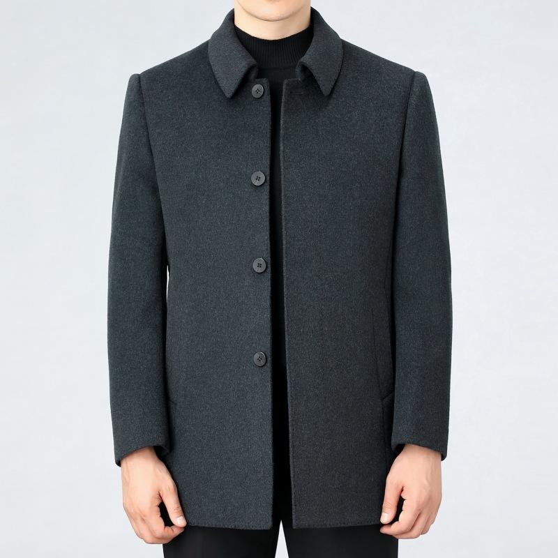 Высококачественное двухстороннее кашемировое пальто для мужчин, пап среднего и пожилого возраста, шерстяное пальто, мужской утепленный верх с пуховой подкладкой 195
Высококачественное двухстороннее кашемировое пальто для мужчин, пап среднего и пожилого возраста, шерстяное пальто, мужской утепленный верх с пуховой подкладкой 195