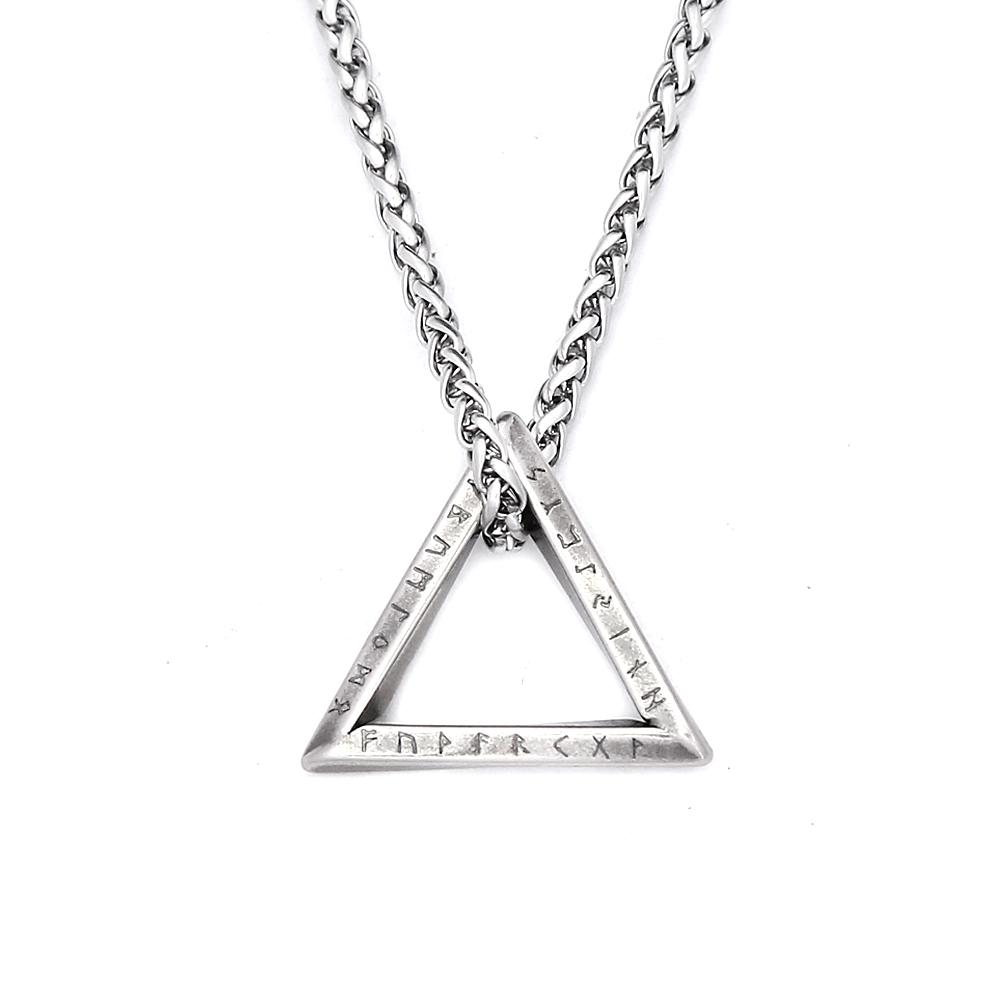 New Vintage Mobius Triangle Charm Pendant Necklaces for Men Women Stainless Steel Twisted Viking Runes Necklace Amulet Jewelry 60CM
New Vintage Mobius Triangle Charm Pendant Necklaces for Men Women Stainless Steel Twisted Viking Runes Necklace Amulet Jewelry 60CM