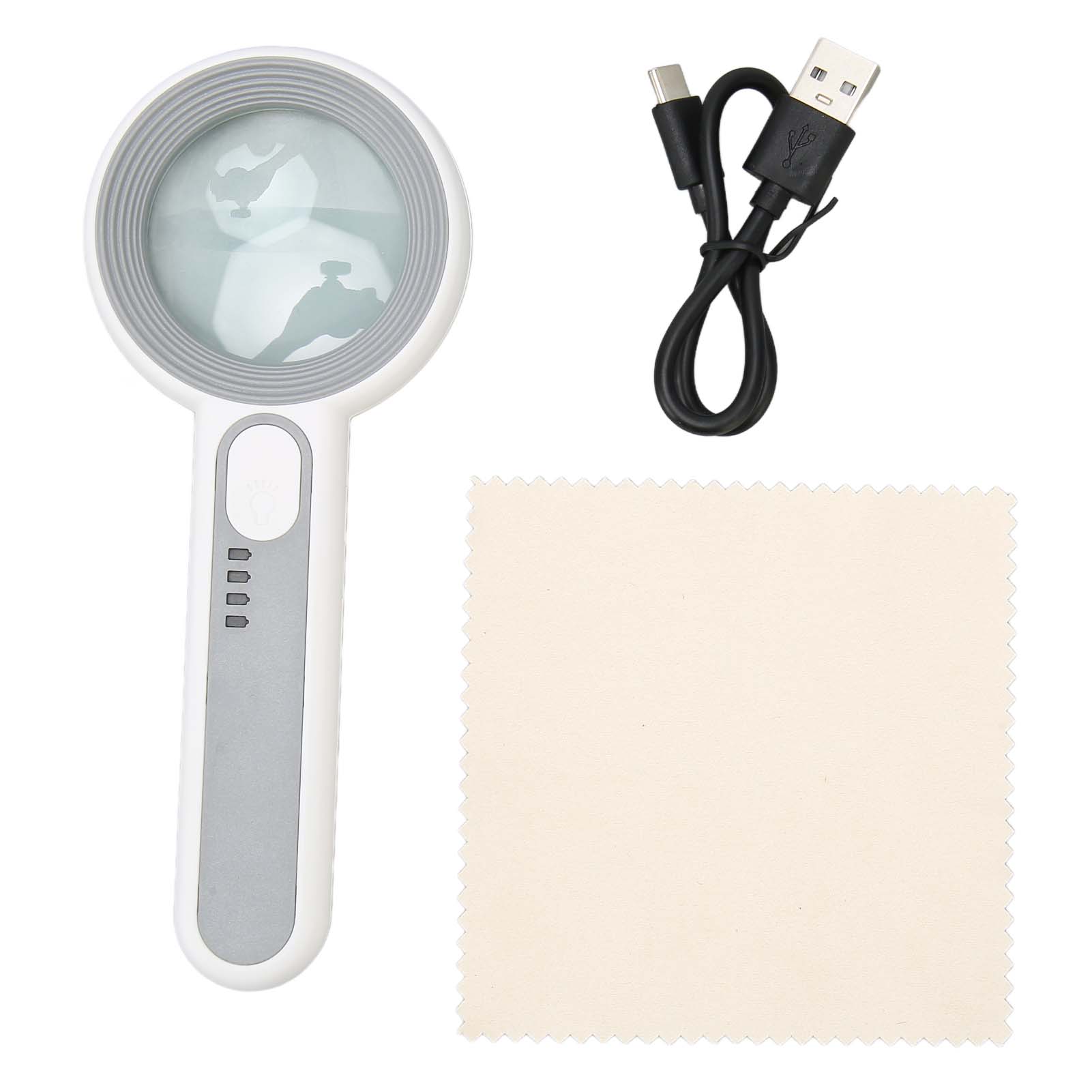 Magnifying Glass with Light 12 LED 5X Handheld 3 Brightness Adjustable Rechargeable Lighted
Magnifying Glass with Light 12 LED 5X Handheld 3 Brightness Adjustable Rechargeable Lighted