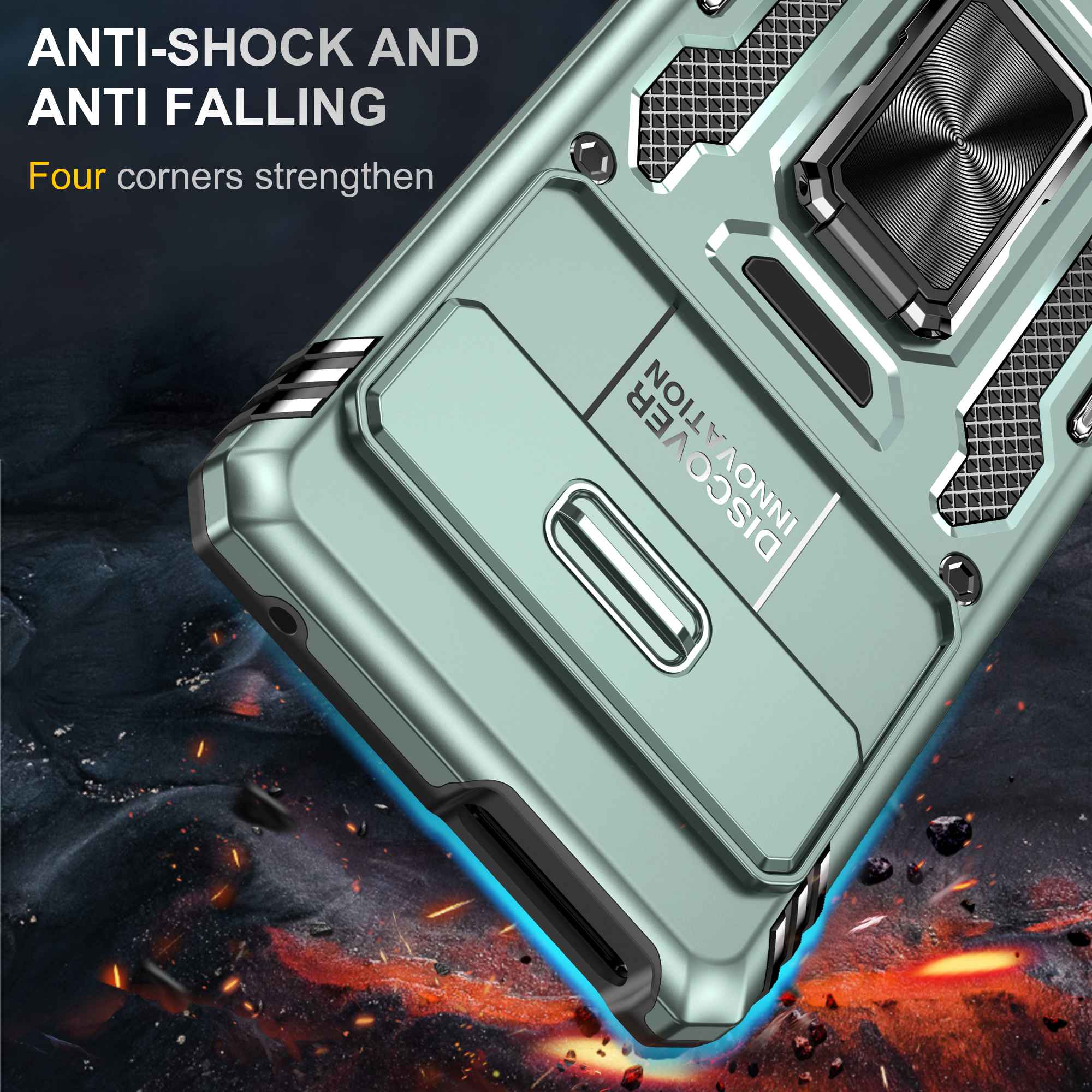 Armor Series Hard PC Soft TPU Case for Google Pixel 7 Pro 5G Shockproof Phone Cover Protective Kickstand Case with Sliding Camera Cover Alpine Green
Armor Series Hard PC Soft TPU Case for Google Pixel 7 Pro 5G Shockproof Phone Cover Protective Kickstand Case with Sliding Camera Cover Alpine Green