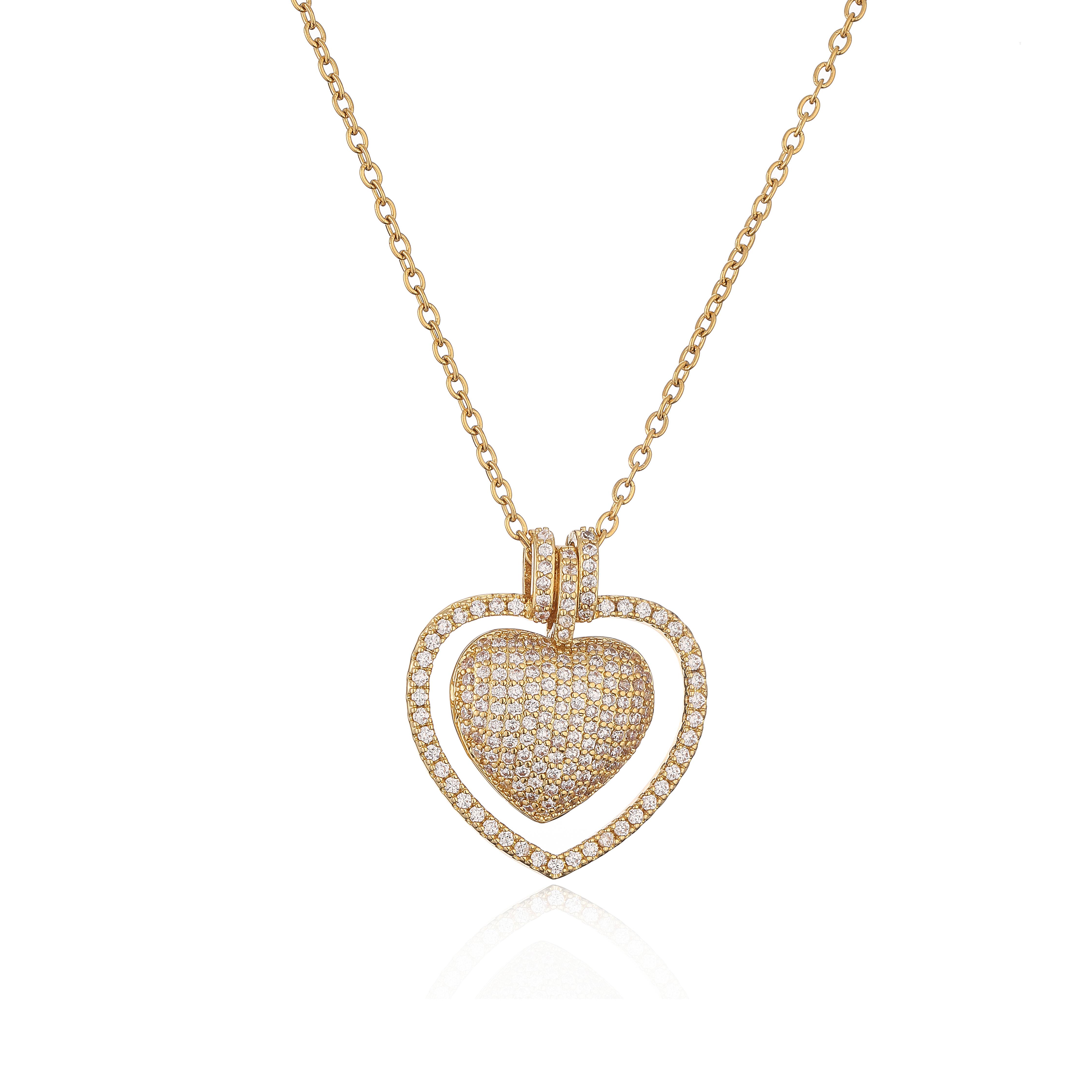 HECHENG, NEW Romantic Heart Necklaces for Women Cubic Zirconia Love Heart Pendant Necklace Brass золотой
HECHENG, NEW Romantic Heart Necklaces for Women Cubic Zirconia Love Heart Pendant Necklace Brass золотой