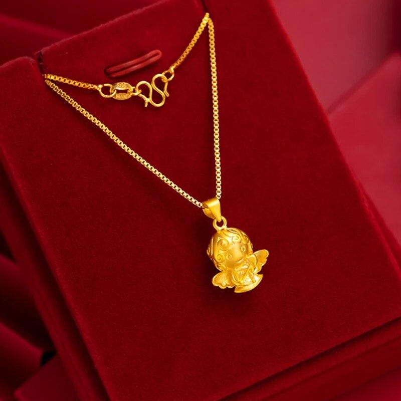 999 gold Color 3d hard gold plated origin alangel Pendant necklace for women men neckalces chian Wedding Engagement Fine Jewelry
999 gold Color 3d hard gold plated origin alangel Pendant necklace for women men neckalces chian Wedding Engagement Fine Jewelry