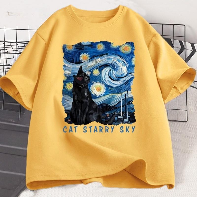 Cute Black Cat Starry Sky Night Vintage T-shirt Unisex WOMEN Cotton Short Sleeve Round Neck Tshirt Casual Graphic Tshirt Clothes 4XL
Cute Black Cat Starry Sky Night Vintage T-shirt Unisex WOMEN Cotton Short Sleeve Round Neck Tshirt Casual Graphic Tshirt Clothes 4XL