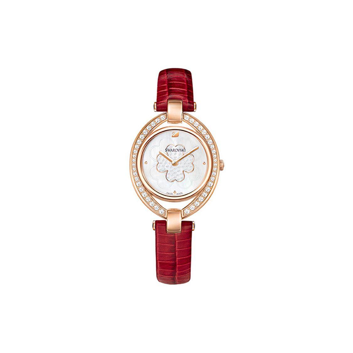 Swarovski Stella Series Watch Quartz Movement Leather Strap White Dial Four Leaf Clover Diamond Dial Women watches 5421822 Red Strap
Swarovski Stella Series Watch Quartz Movement Leather Strap White Dial Four Leaf Clover Diamond Dial Women watches 5421822 Red Strap