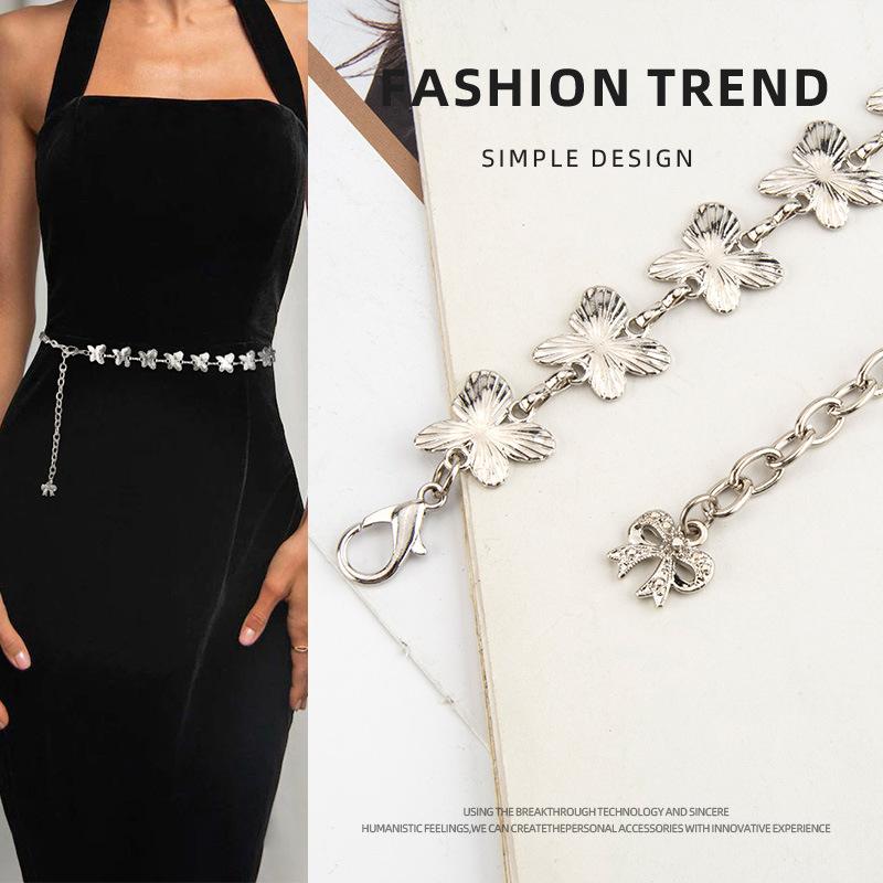 Bow Metal Decorative Waist Chain Ladies With Dress Butterfly Fine Waist Belt Sweet Body Chain
Bow Metal Decorative Waist Chain Ladies With Dress Butterfly Fine Waist Belt Sweet Body Chain