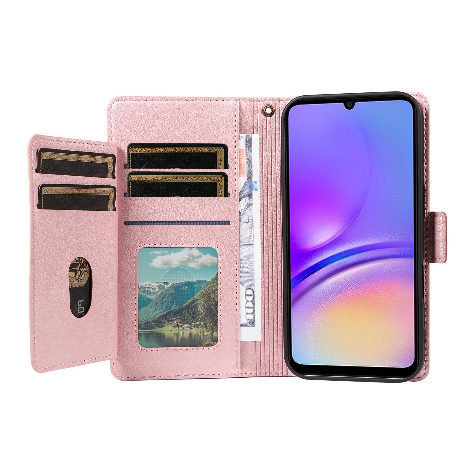 For Samsung Galaxy A06 5G Case with Multi-Card Holder and Strap PU Leather Phone Cover Stand Rose Gold
For Samsung Galaxy A06 5G Case with Multi-Card Holder and Strap PU Leather Phone Cover Stand Rose Gold