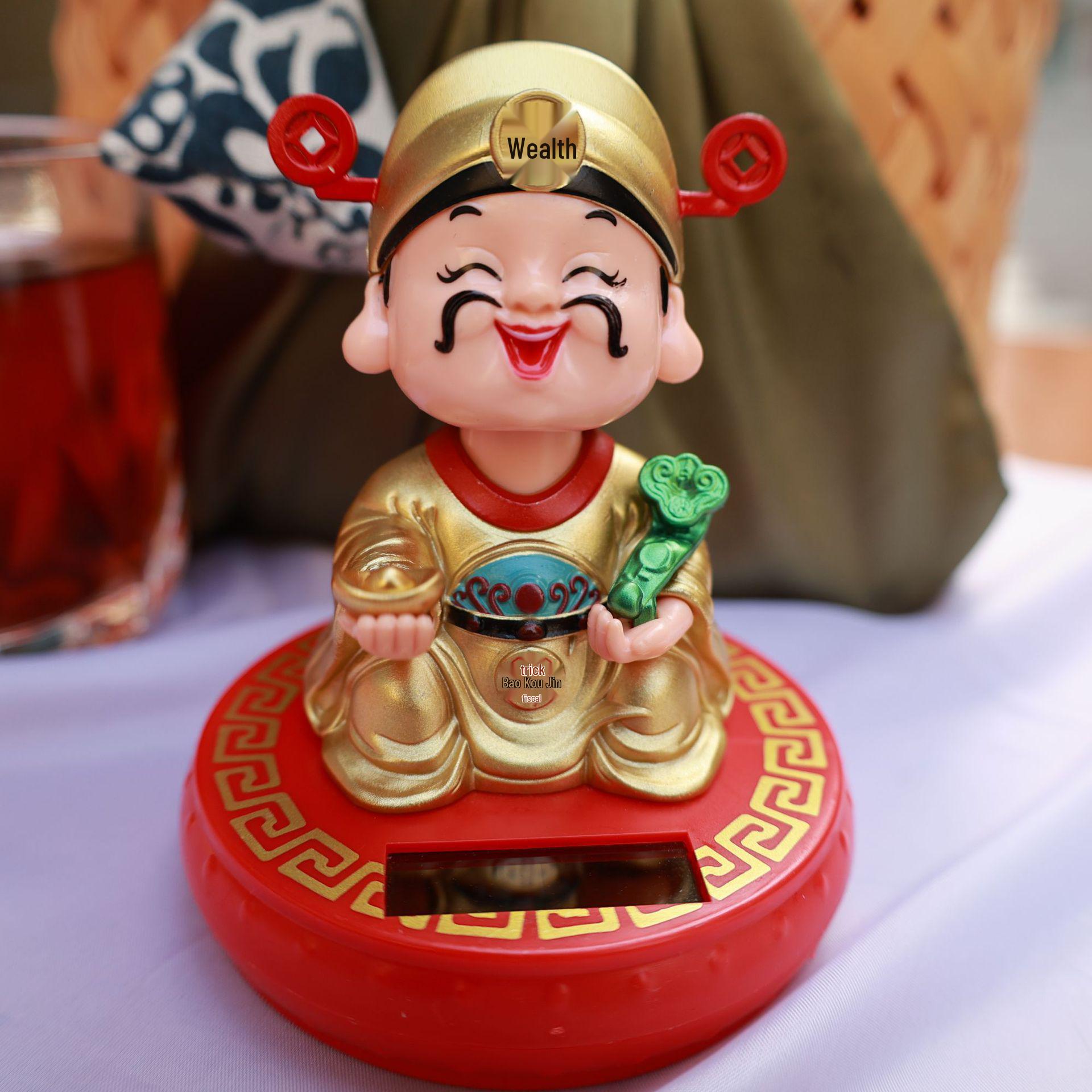Solar-Powered God of Wealth Shaking Head Car Ornament Figurine 10 x 10 x 11 cm
Solar-Powered God of Wealth Shaking Head Car Ornament Figurine 10 x 10 x 11 cm