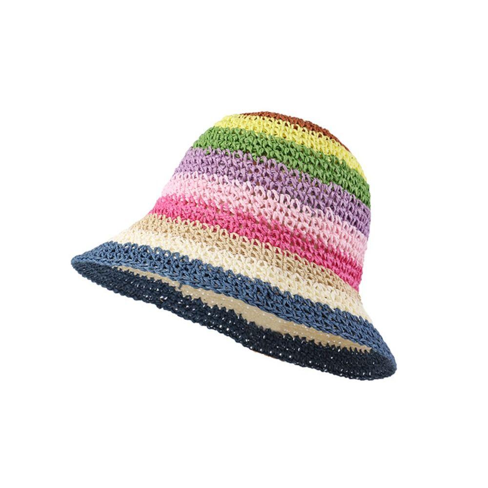 Shade Sun Caps Rainbow Color Straw Hat Stripe Beach Hat Foldable Bucket Hat Outdoor Sports style 4
Shade Sun Caps Rainbow Color Straw Hat Stripe Beach Hat Foldable Bucket Hat Outdoor Sports style 4