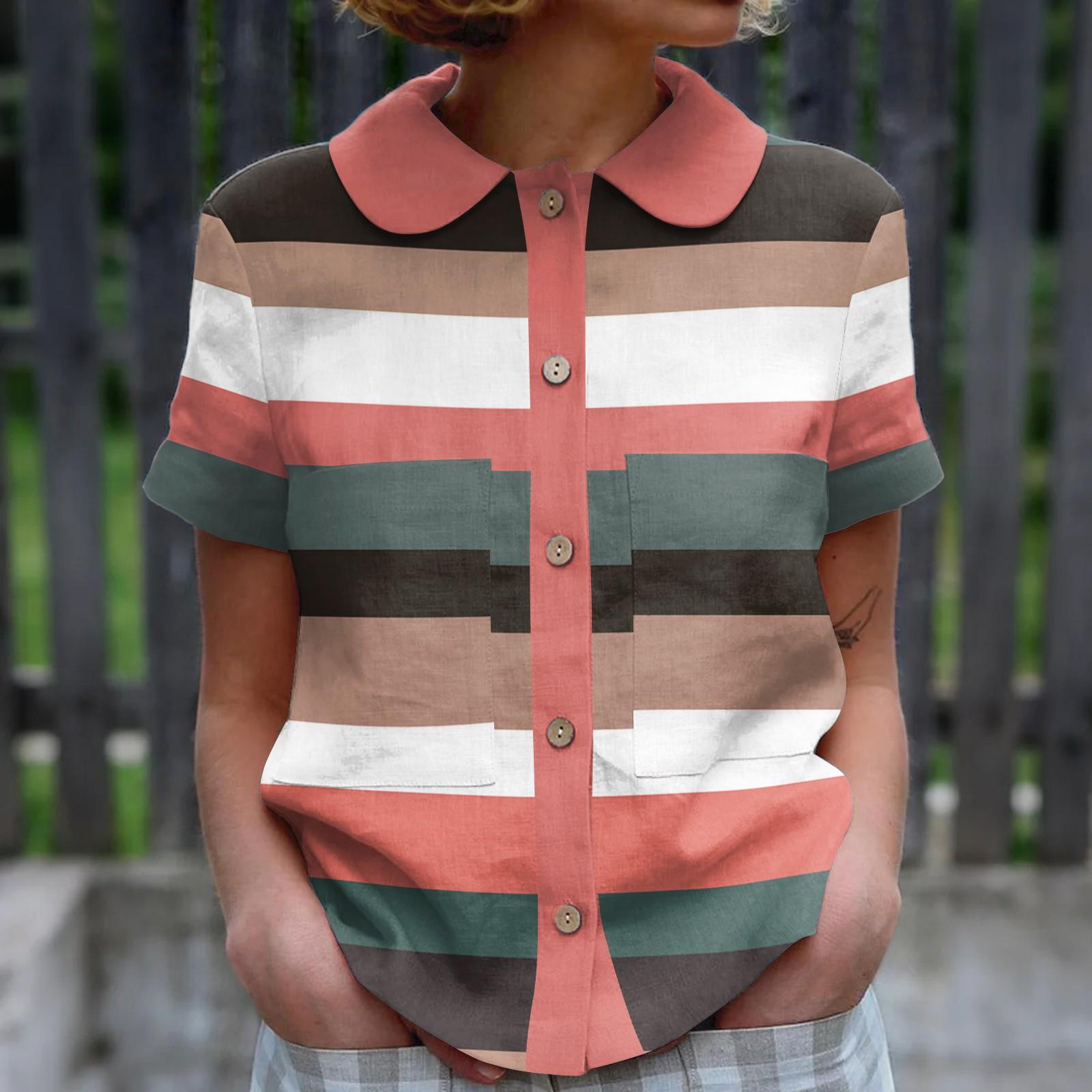 Women s Casual Fashionable Printing O Neck Button Short Sleeved Top XL кавун червоний колір
Women s Casual Fashionable Printing O Neck Button Short Sleeved Top XL кавун червоний колір