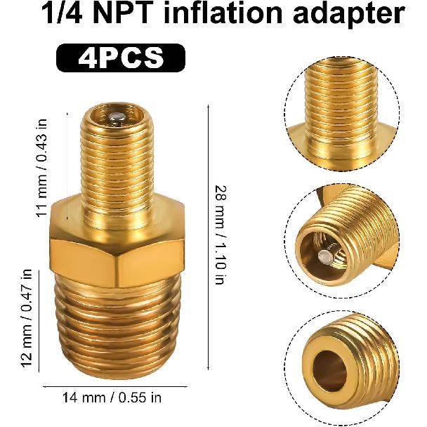 2pcs Brass Air Inflator Adapter, 1/4 NPT (M) to Standard Valve for Schrader (M) Tire Inflator Connector for Auto Tyre Valve Adapter for Presta Air 2
2pcs Brass Air Inflator Adapter, 1/4 NPT (M) to Standard Valve for Schrader (M) Tire Inflator Connector for Auto Tyre Valve Adapter for Presta Air 2