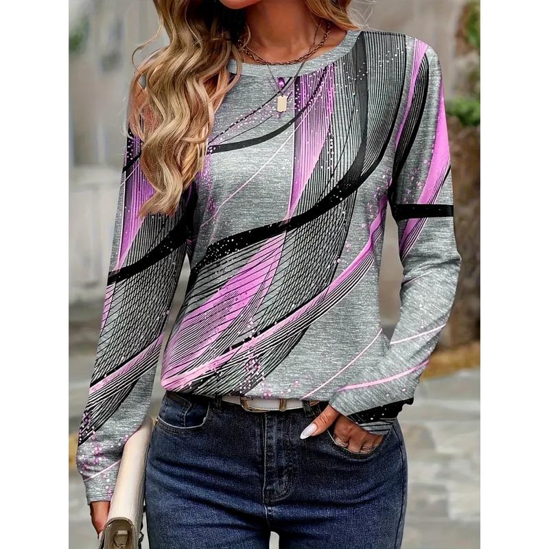 Women s T shirt Long Sleeve Crew Neck Graphic Geometric Striped Vintage Stylish Round Neck Regular Tops S
Women s T shirt Long Sleeve Crew Neck Graphic Geometric Striped Vintage Stylish Round Neck Regular Tops S