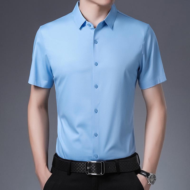 Summer New Men s Short-sleeved Shirt Solid Color Thin Stretch Cardigan Fashion Middle-aged Trend Shirt S/165
Summer New Men s Short-sleeved Shirt Solid Color Thin Stretch Cardigan Fashion Middle-aged Trend Shirt S/165