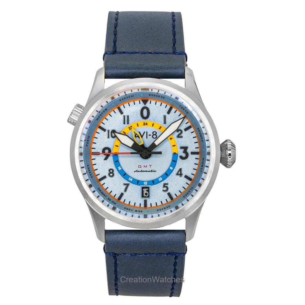 AVI-8 Flyboy Wingman Worldtimer GMT Кожаный ремешок Циферблат цвета электрик Автоматические AV-4120-03 Мужские часы с дополнительным ремешком синий
AVI-8 Flyboy Wingman Worldtimer GMT Кожаный ремешок Циферблат цвета электрик Автоматические AV-4120-03 Мужские часы с дополнительным ремешком синий