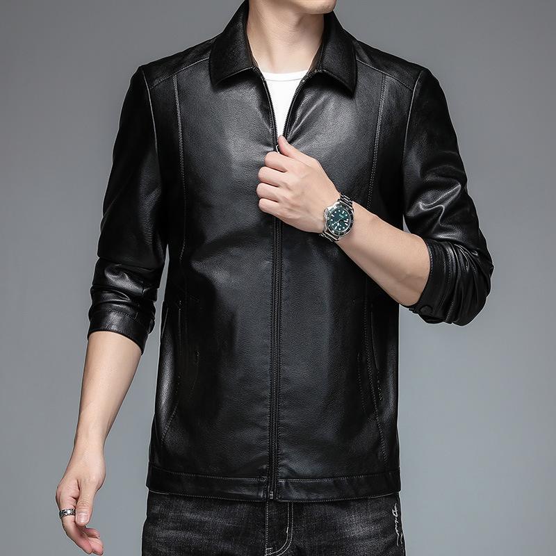 Autumn and Winter Sheepskin Lapel Genuine Leather Jacket for Men Large Size Middle-aged Fashion Velvet Thickened Jacket 175
Autumn and Winter Sheepskin Lapel Genuine Leather Jacket for Men Large Size Middle-aged Fashion Velvet Thickened Jacket 175