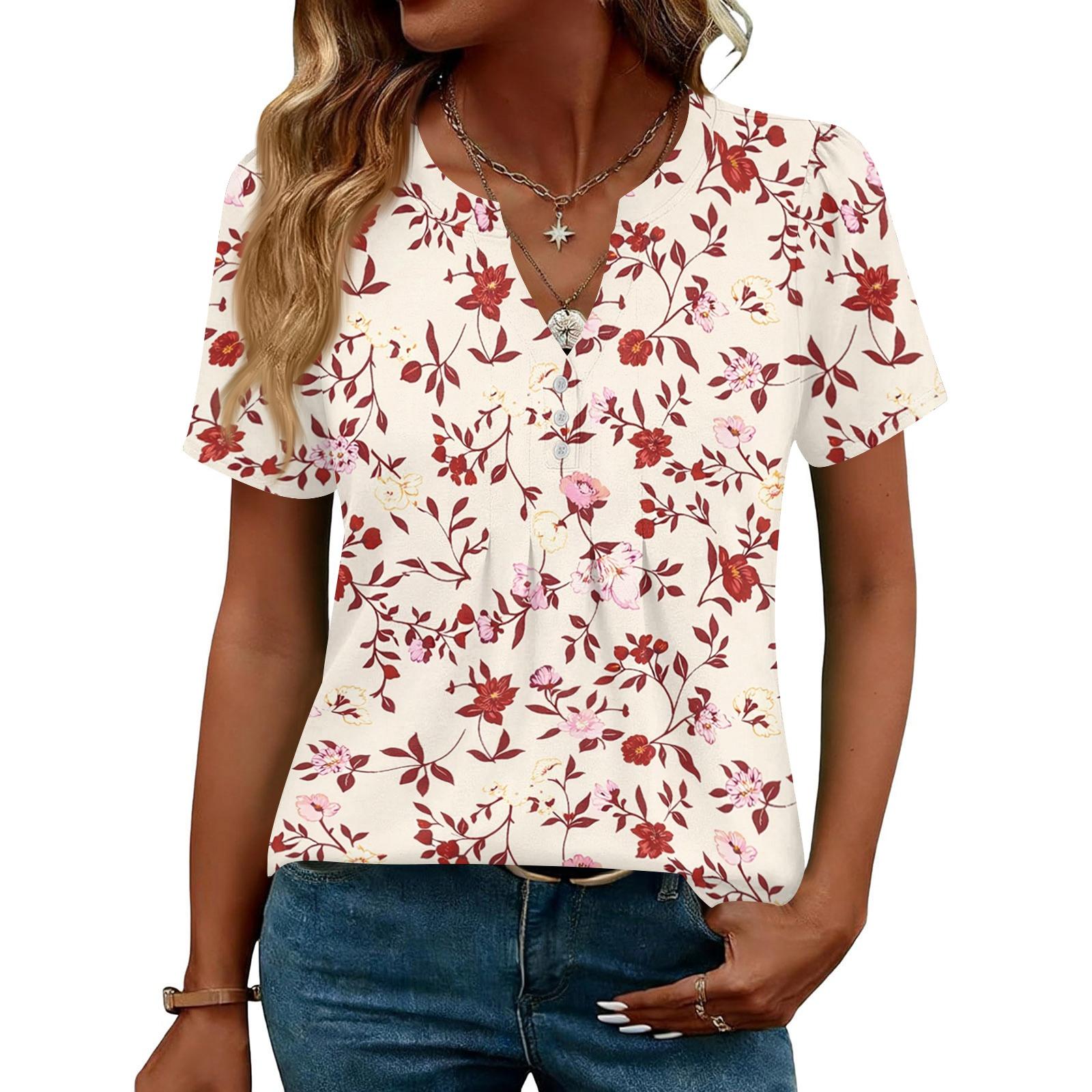 Womens Tops Dressy Casual V Neck Short Sleeve Shirts Pleated Blouses Button Down Tunic XXL червоний
Womens Tops Dressy Casual V Neck Short Sleeve Shirts Pleated Blouses Button Down Tunic XXL червоний
