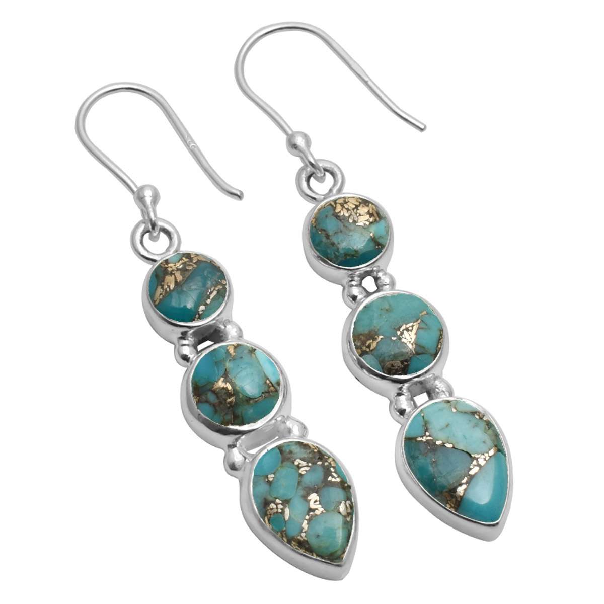 Copper Turquoise, Gemstone Earrings Solid 925 Sterling Silver Handmade Earrings Jewelry Gift For Women And Girls E-3662
Copper Turquoise, Gemstone Earrings Solid 925 Sterling Silver Handmade Earrings Jewelry Gift For Women And Girls E-3662