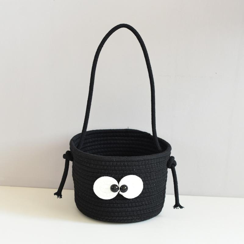 New cute big eyes cotton thread woven bag handmade desktop storage bucket baby sundries storage box portable basket Weight 355g
New cute big eyes cotton thread woven bag handmade desktop storage bucket baby sundries storage box portable basket Weight 355g