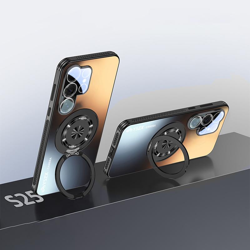 For Samsung Galaxy S25 Ultra Magnetic Case Rotating Kickstand PC+TPU Heat Dissipation Phone Cover with Lens Protection Titanium
For Samsung Galaxy S25 Ultra Magnetic Case Rotating Kickstand PC+TPU Heat Dissipation Phone Cover with Lens Protection Titanium