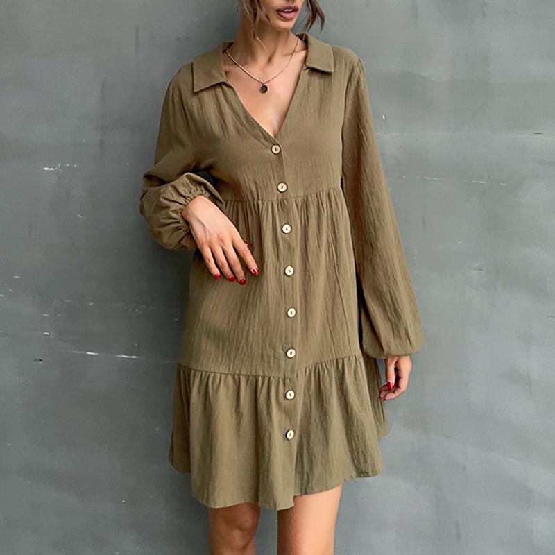 YYFS женские модные однотонные повседневные платья с длинным рукавом и воротником-поло с принтом M зелёный
YYFS женские модные однотонные повседневные платья с длинным рукавом и воротником-поло с принтом M зелёный