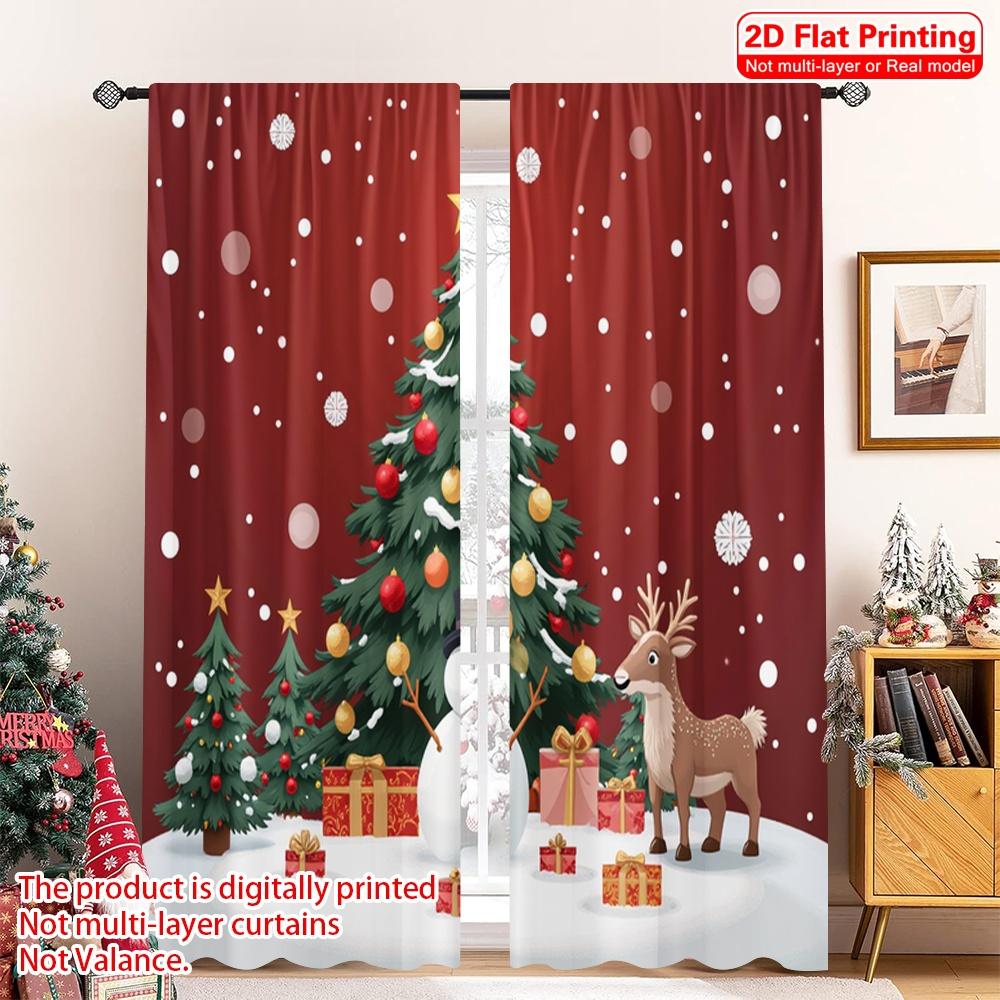 2pcs 2D flat printing Christmas Party Curtain Christmas Snowman Reindeer Tree Fabric Without Electricity Spring for Door Wall 52.50×116.00 CM 2pcs
2pcs 2D flat printing Christmas Party Curtain Christmas Snowman Reindeer Tree Fabric Without Electricity Spring for Door Wall 52.50×116.00 CM 2pcs
