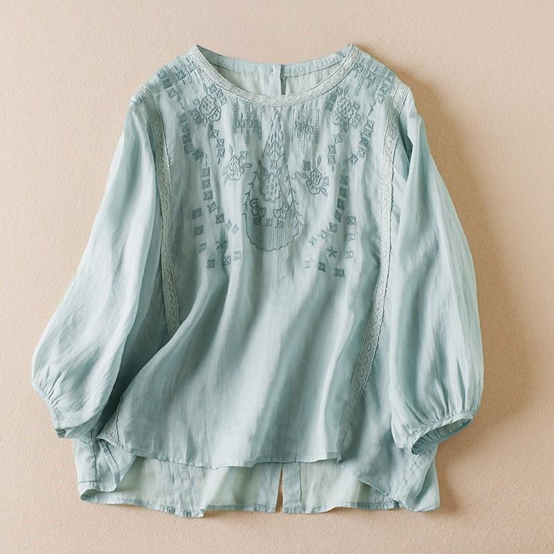 Johnature Woman Spring Embroidery O-Neck Vintage Loose Chinese Style T-Shirt Vintage Half Sleeve Loose T-Shirt
Johnature Woman Spring Embroidery O-Neck Vintage Loose Chinese Style T-Shirt Vintage Half Sleeve Loose T-Shirt