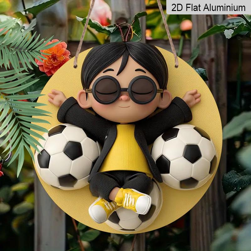 2D Flat Aluminum 7.87 Inch X 7.87 Inch Cartoon Character and Soccer Ball Style Wall Decoration, World Cup Themed. Suitable for Cafes, Living Rooms 1pc
2D Flat Aluminum 7.87 Inch X 7.87 Inch Cartoon Character and Soccer Ball Style Wall Decoration, World Cup Themed. Suitable for Cafes, Living Rooms 1pc