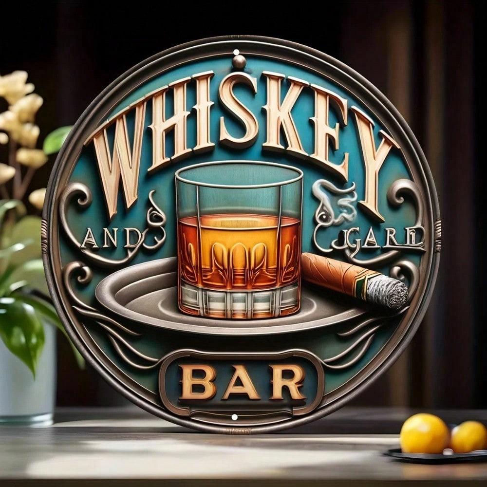 Vintage Whiskey Cigar Tin Sign, Round Metal Art Poster for Home Bar Garage Festive Indoor Outdoor Decor 20x20
Vintage Whiskey Cigar Tin Sign, Round Metal Art Poster for Home Bar Garage Festive Indoor Outdoor Decor 20x20