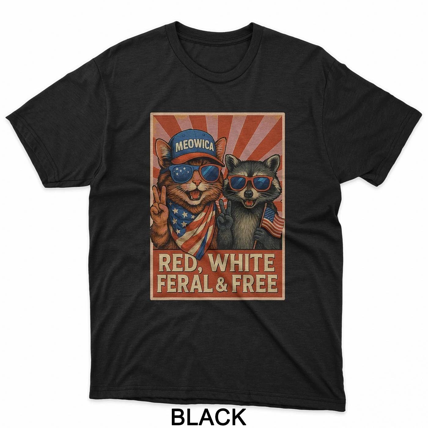 Red White Feral and Free Cat Funny Fourth of July Tanks Tees T-Shirt L
Red White Feral and Free Cat Funny Fourth of July Tanks Tees T-Shirt L