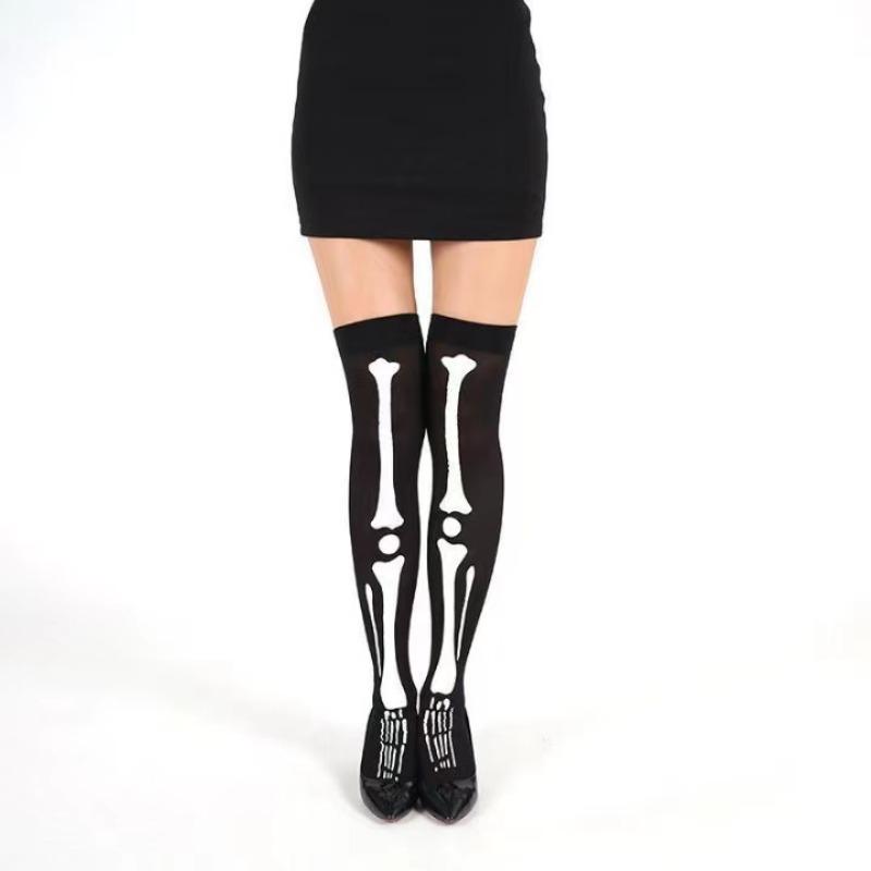 Black Gothic Punk Skeleton Socks Vintage Thin Knee High Non-Slip Over Knee Girls Punk Printing Long Tube Socks Cosplay Halloween One Size
Black Gothic Punk Skeleton Socks Vintage Thin Knee High Non-Slip Over Knee Girls Punk Printing Long Tube Socks Cosplay Halloween One Size