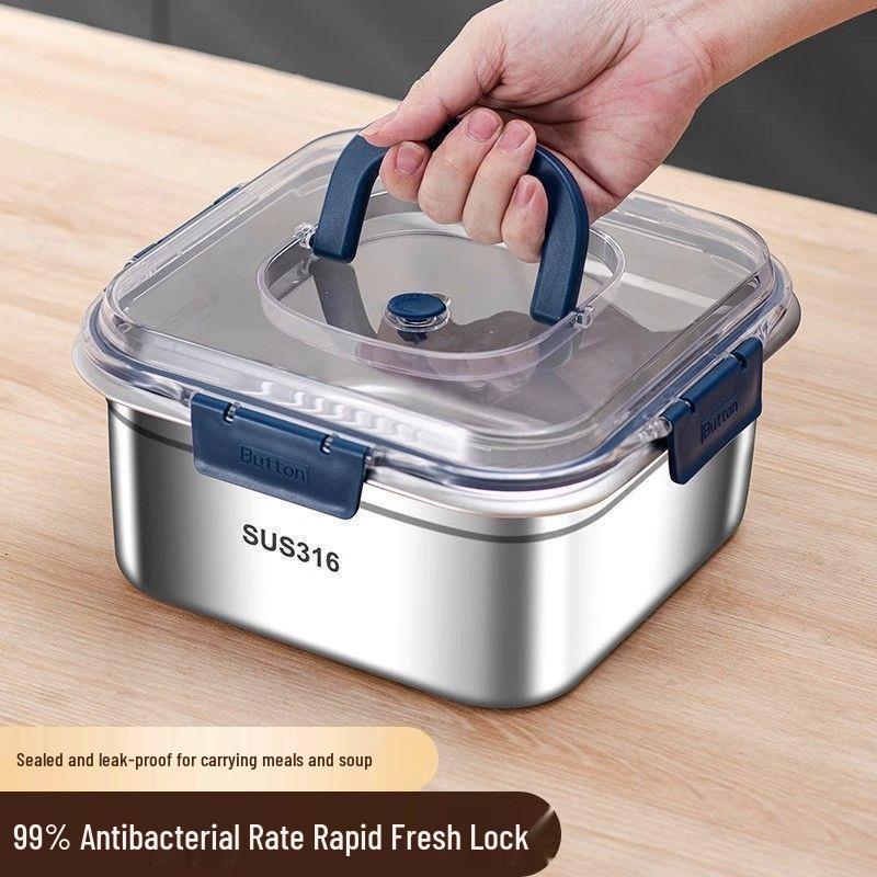 High-Temp Resistant 316 Stainless Steel Food Storage Box with Lid, Sealed & Thickened for Fridge Use, Not for Outdoor Lunches Old Model: Small Capacity 260ml without Lid
High-Temp Resistant 316 Stainless Steel Food Storage Box with Lid, Sealed & Thickened for Fridge Use, Not for Outdoor Lunches Old Model: Small Capacity 260ml without Lid