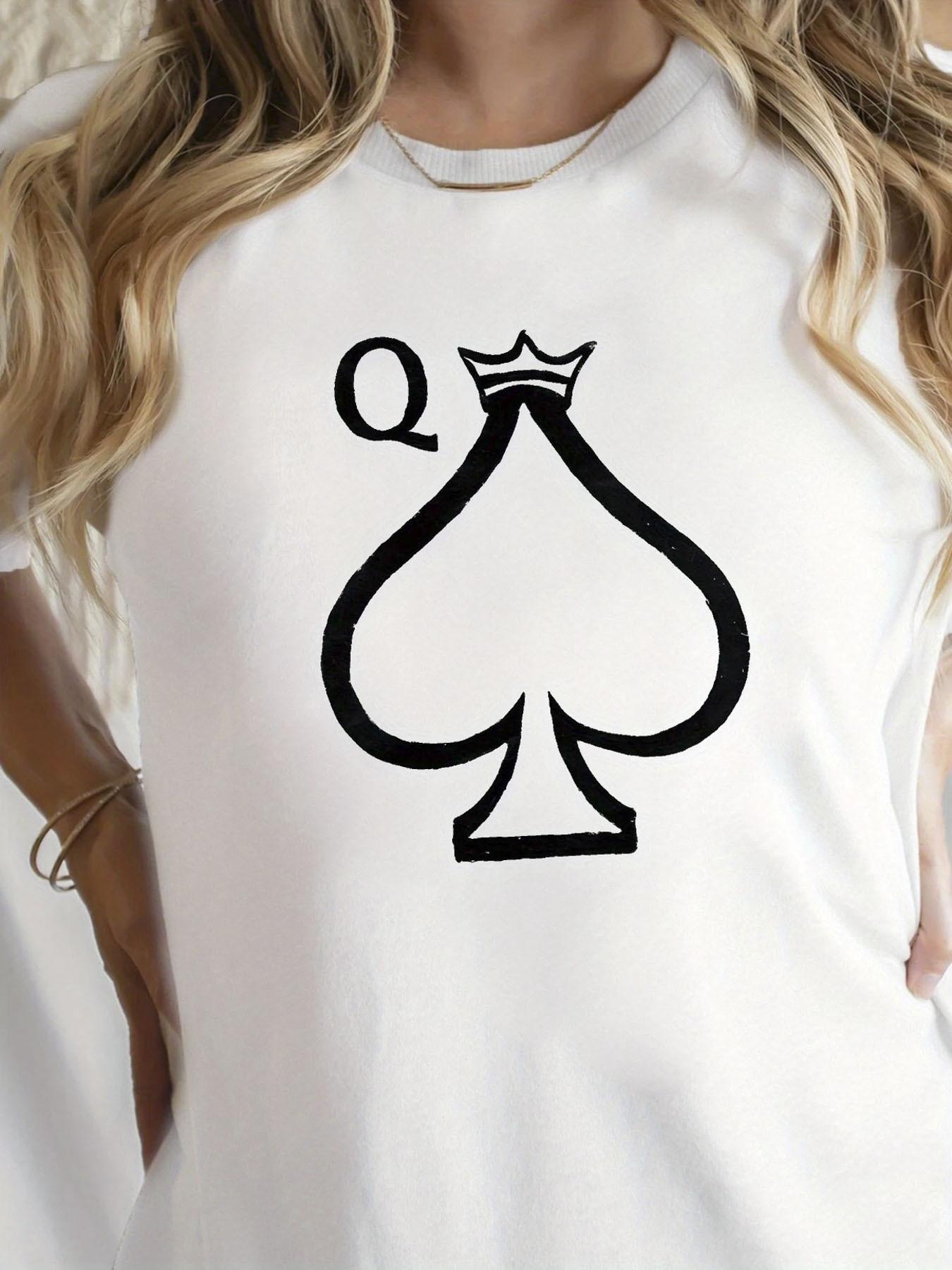 Spades Queen Illustration Printed TShirt for Summer Round Neck Short Sleeved Women Harajuku Sleeve Casual Aesthetic Clothes 4XL
Spades Queen Illustration Printed TShirt for Summer Round Neck Short Sleeved Women Harajuku Sleeve Casual Aesthetic Clothes 4XL