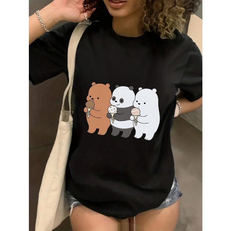 European Size Women S We Bare Bears Graphic Tee - Cute Cartoon Bear Design, Short Sleeve Crew Neck, Casual & Fashionable, All-Season Comfort 4XL
European Size Women S We Bare Bears Graphic Tee - Cute Cartoon Bear Design, Short Sleeve Crew Neck, Casual & Fashionable, All-Season Comfort 4XL