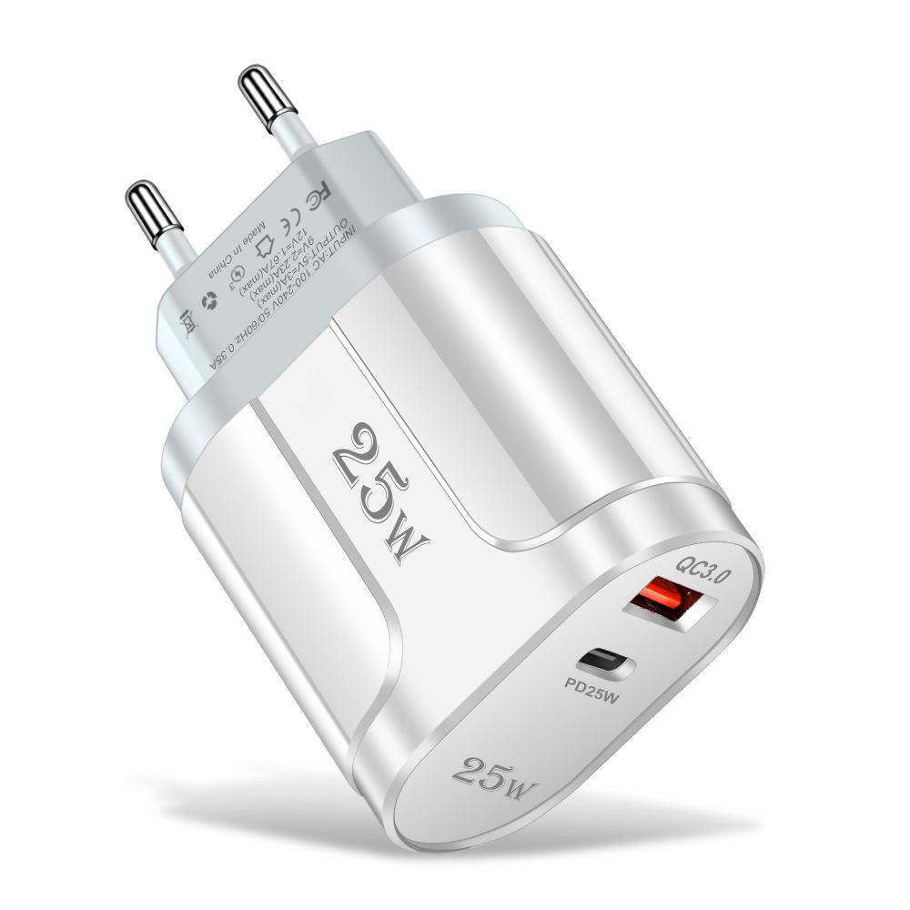 QC3.0+PD 25W Fast Charger, EU/US/UK Plug, High-Power Charging Head
QC3.0+PD 25W Fast Charger, EU/US/UK Plug, High-Power Charging Head