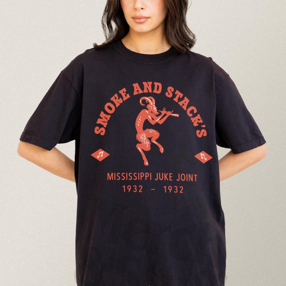 Smoke and Stacks TShirt Mississippi Juke Joint Retro Vampire Movie Graphic Tee Graphic Clothing Short Sleeve Shirt Unisex S
Smoke and Stacks TShirt Mississippi Juke Joint Retro Vampire Movie Graphic Tee Graphic Clothing Short Sleeve Shirt Unisex S