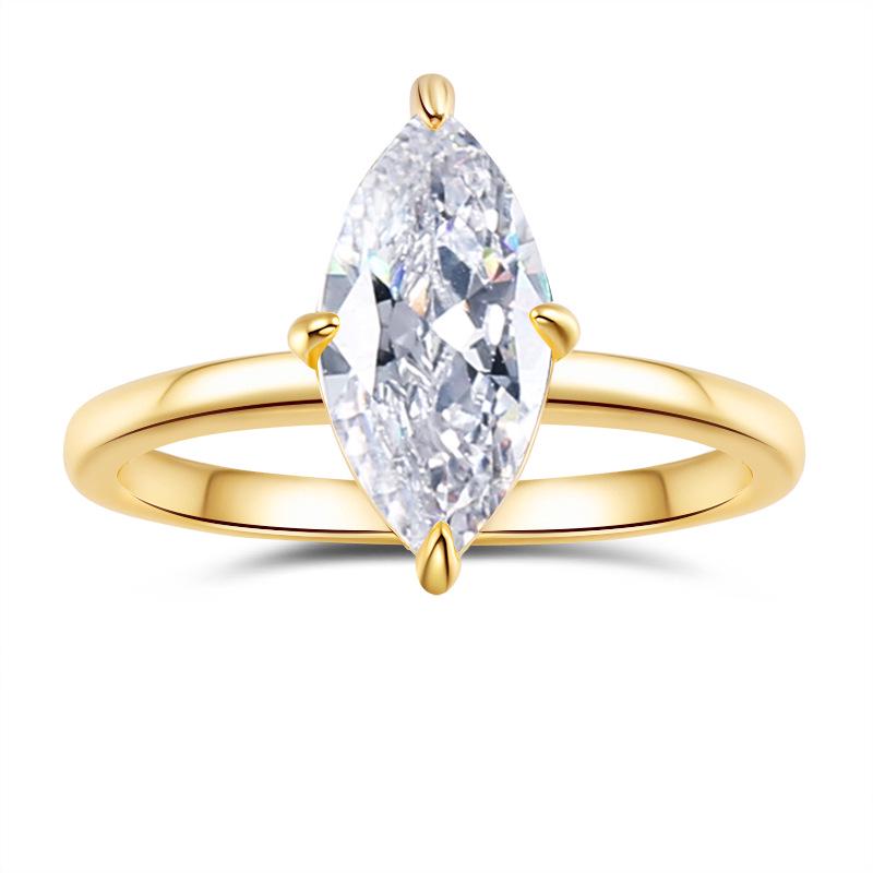 Marquise Olive Moissanite 2 Carat Ring in 18K Gold & S925 Silver for Women Size 6 US
Marquise Olive Moissanite 2 Carat Ring in 18K Gold & S925 Silver for Women Size 6 US