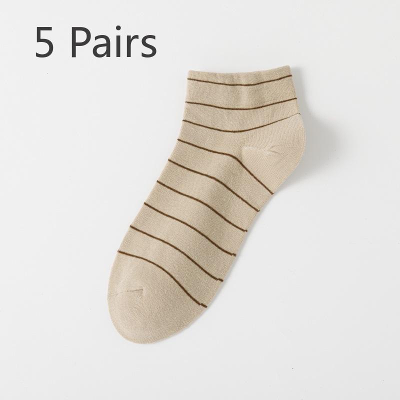 5 пар женских весенних и летних хлопковых впитывающих пот простых полосатых носков 5 Pairs света кофе
5 пар женских весенних и летних хлопковых впитывающих пот простых полосатых носков 5 Pairs света кофе