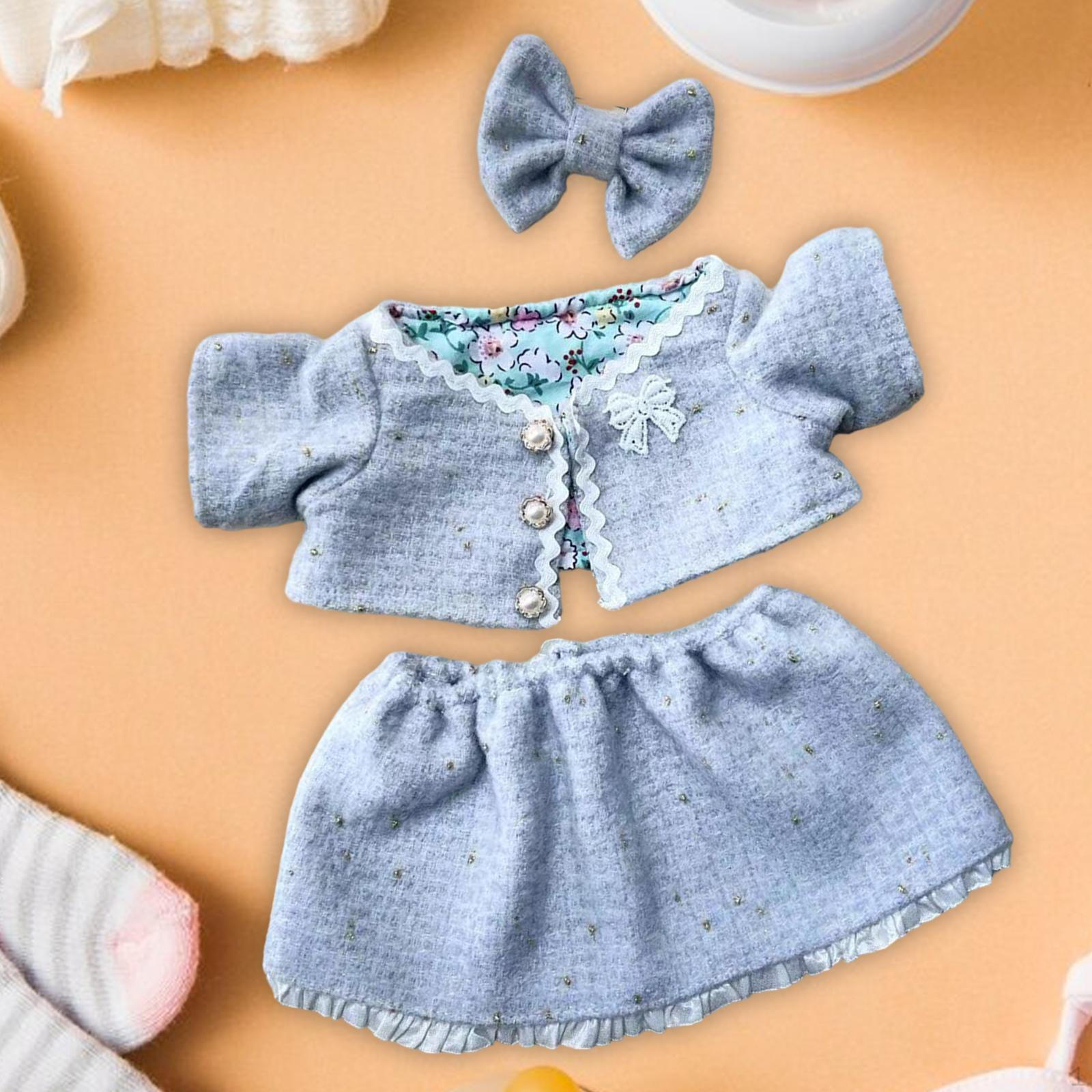 Plush Doll Top Coat and Skirt Dress up Costume Outfit Short Sleeve Outfits for 15.75inch синій
Plush Doll Top Coat and Skirt Dress up Costume Outfit Short Sleeve Outfits for 15.75inch синій
