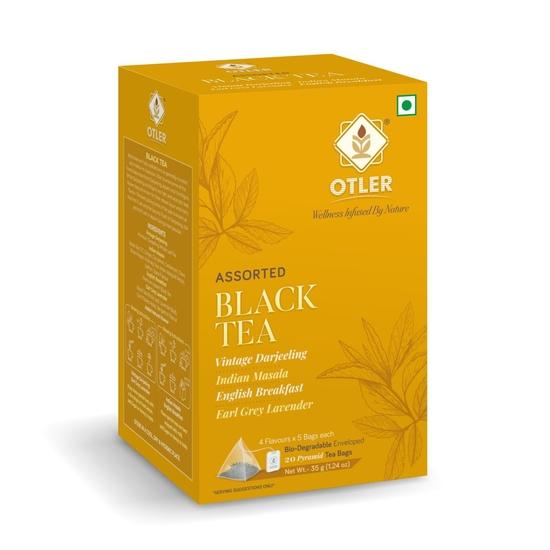 OTLER Assorted Black Tea | Premium Collection – Darjeeling, Indian Masala, English Breakfast, Earl Grey Lavender | 20 Tea Bags (5 Each) 100GM
OTLER Assorted Black Tea | Premium Collection – Darjeeling, Indian Masala, English Breakfast, Earl Grey Lavender | 20 Tea Bags (5 Each) 100GM