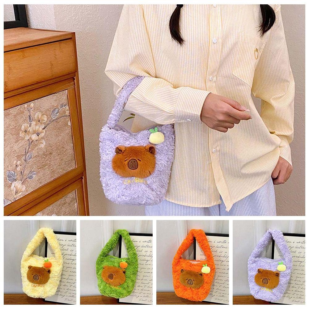 Plush Capybara Bucket Bag Embroidered Cartoon Storage Bag Furry Handbag a Festive Gift фиолетовый
Plush Capybara Bucket Bag Embroidered Cartoon Storage Bag Furry Handbag a Festive Gift фиолетовый