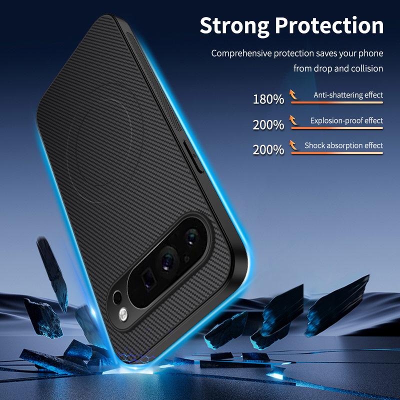 For Google Pixel 9 Pro Case Compatible with MagSafe WANLONFENG TQ Series Carbon Fiber Texture PC TPU Phone Cover Sapphire
For Google Pixel 9 Pro Case Compatible with MagSafe WANLONFENG TQ Series Carbon Fiber Texture PC TPU Phone Cover Sapphire