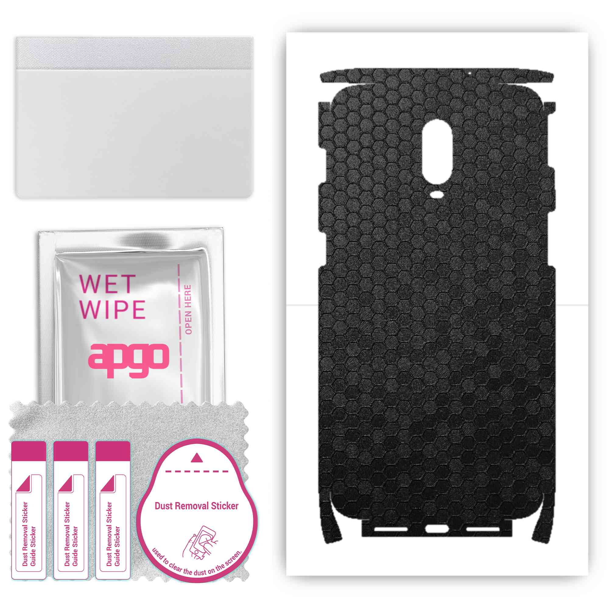 Apgo Protective Skin Sticker for the back+sides compatible with OnePlus 6T ML, Full Wrap Film, Foil, Vinyl - Pattern Black Honeycomb
Apgo Protective Skin Sticker for the back+sides compatible with OnePlus 6T ML, Full Wrap Film, Foil, Vinyl - Pattern Black Honeycomb