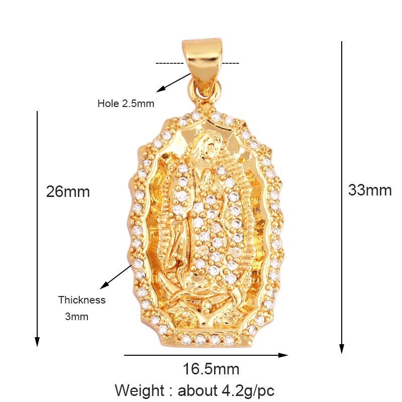 Religious Stye Jesus Virgin Mary Charm Geometry Pendant,Holy Gold Inlaid Cubic Zirconia Jewelry Necklace Accessories M14
Religious Stye Jesus Virgin Mary Charm Geometry Pendant,Holy Gold Inlaid Cubic Zirconia Jewelry Necklace Accessories M14