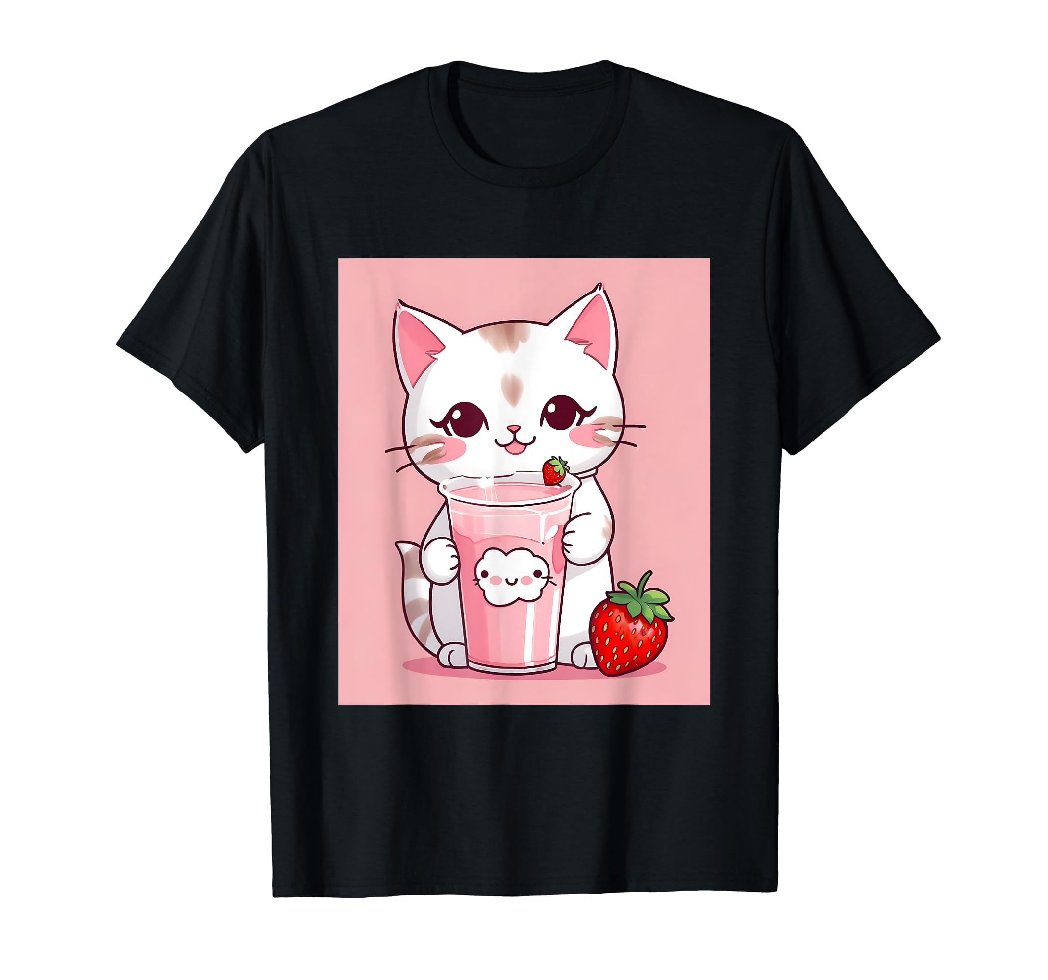 клубничные вещи с принтом Каваи, кошка, молоко, милый, японский, футболка чёрный
клубничные вещи с принтом Каваи, кошка, молоко, милый, японский, футболка чёрный