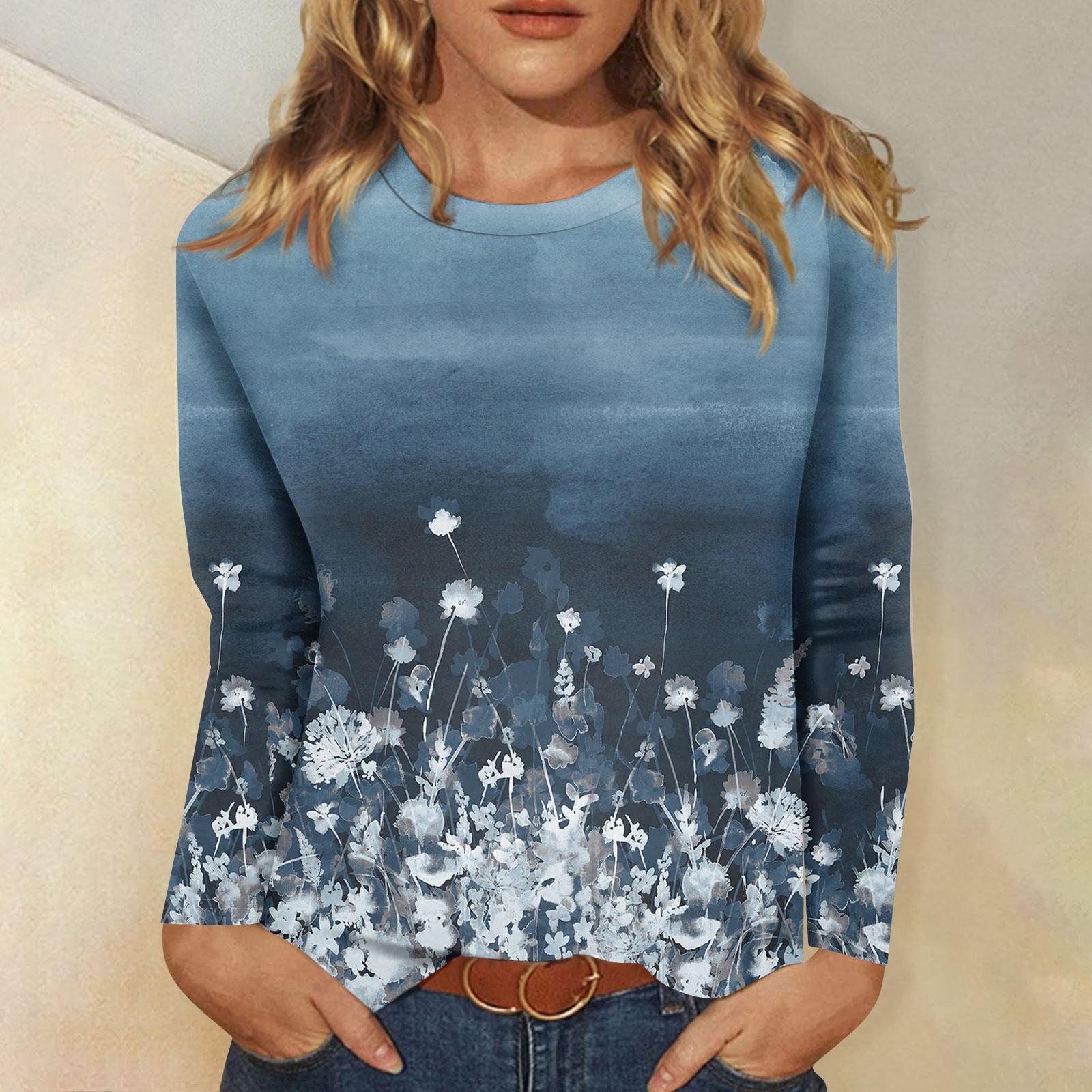 Рубашки с длинным рукавом для женщин, милые футболки с графическим принтом, блузки, повседневные базовые топы больших размеров, пуловеры XXXXL тёмно-синий
Рубашки с длинным рукавом для женщин, милые футболки с графическим принтом, блузки, повседневные базовые топы больших размеров, пуловеры XXXXL тёмно-синий