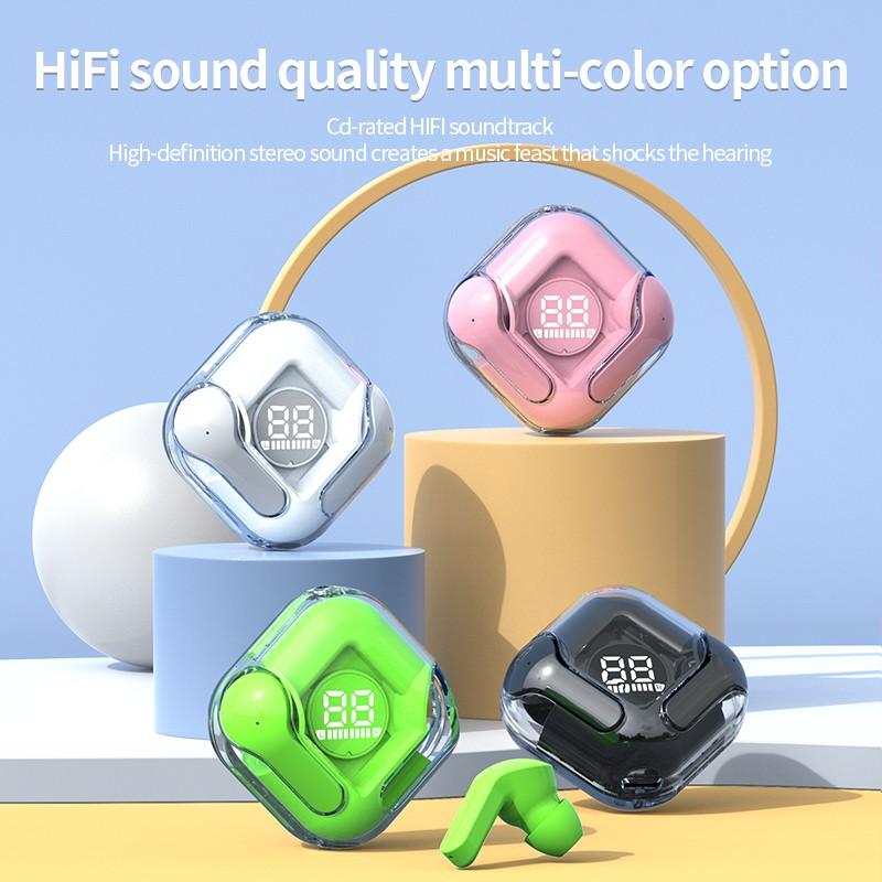 Беспроводная Bluetooth-гарнитура, прозрачные наушники, светодиодный цифровой дисплей, стереозвук, наушники для занятий спортом, зарядка типа-c
Беспроводная Bluetooth-гарнитура, прозрачные наушники, светодиодный цифровой дисплей, стереозвук, наушники для занятий спортом, зарядка типа-c